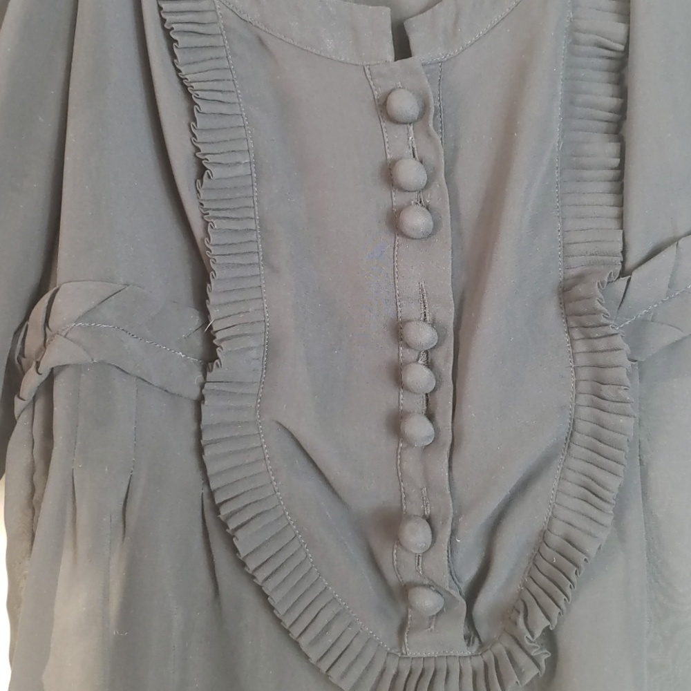 Rag And Bone Sheer Flutter Sleeve Button Up Top - image 2